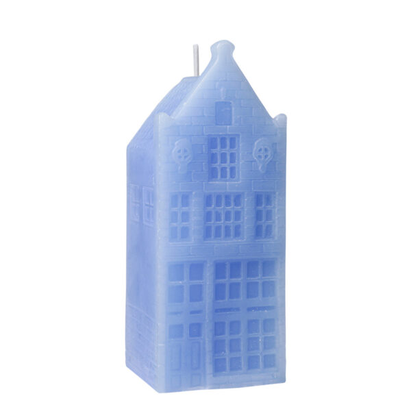 CAN023_Kaars__63593 Kaarshuisje 3 - Zachtblauw - 13,5 cm